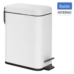 JUST HOME COLLECTION - Basurero 5 Litros Metal Blanco