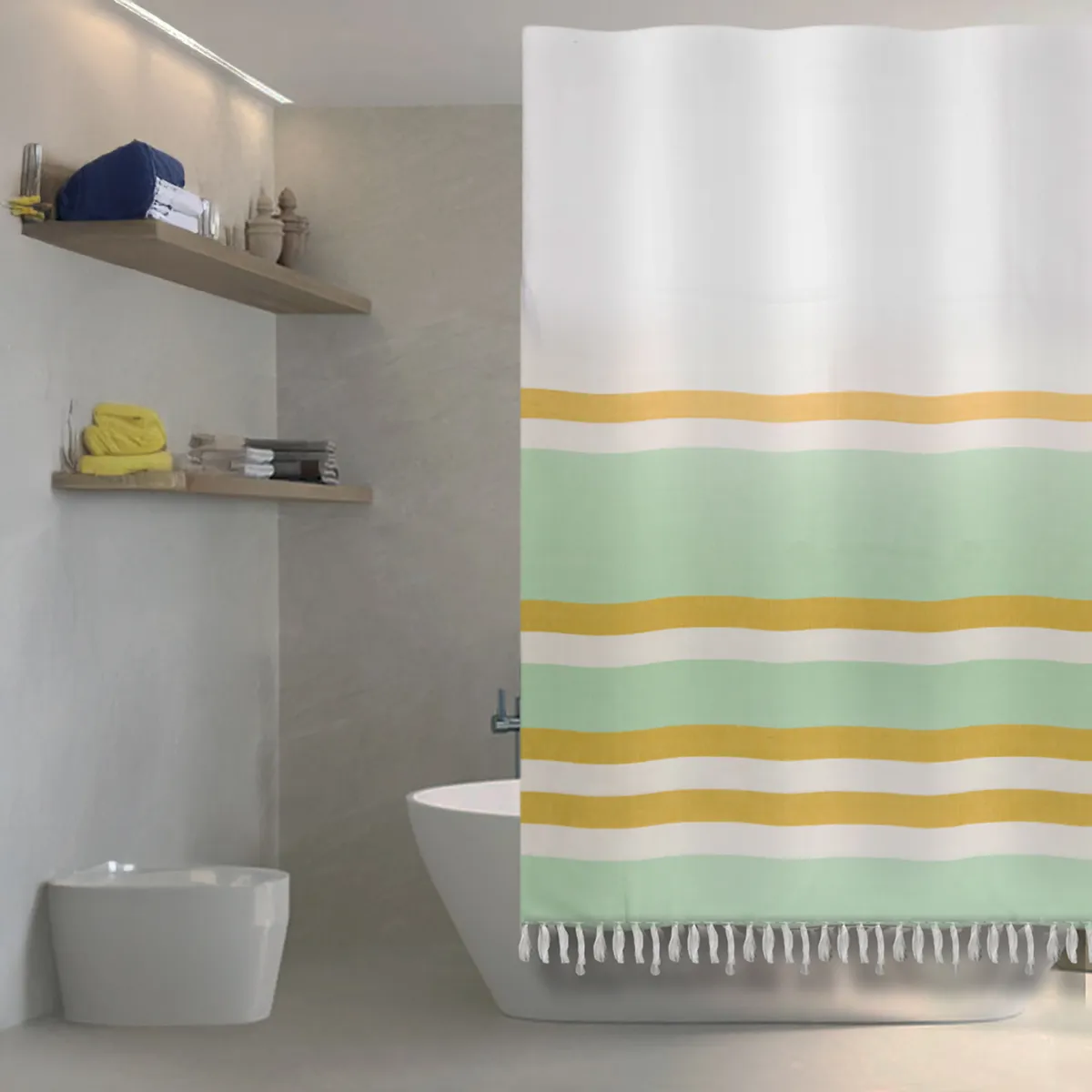 DECO EXP - Cortina De baño 180x180 cm Negro