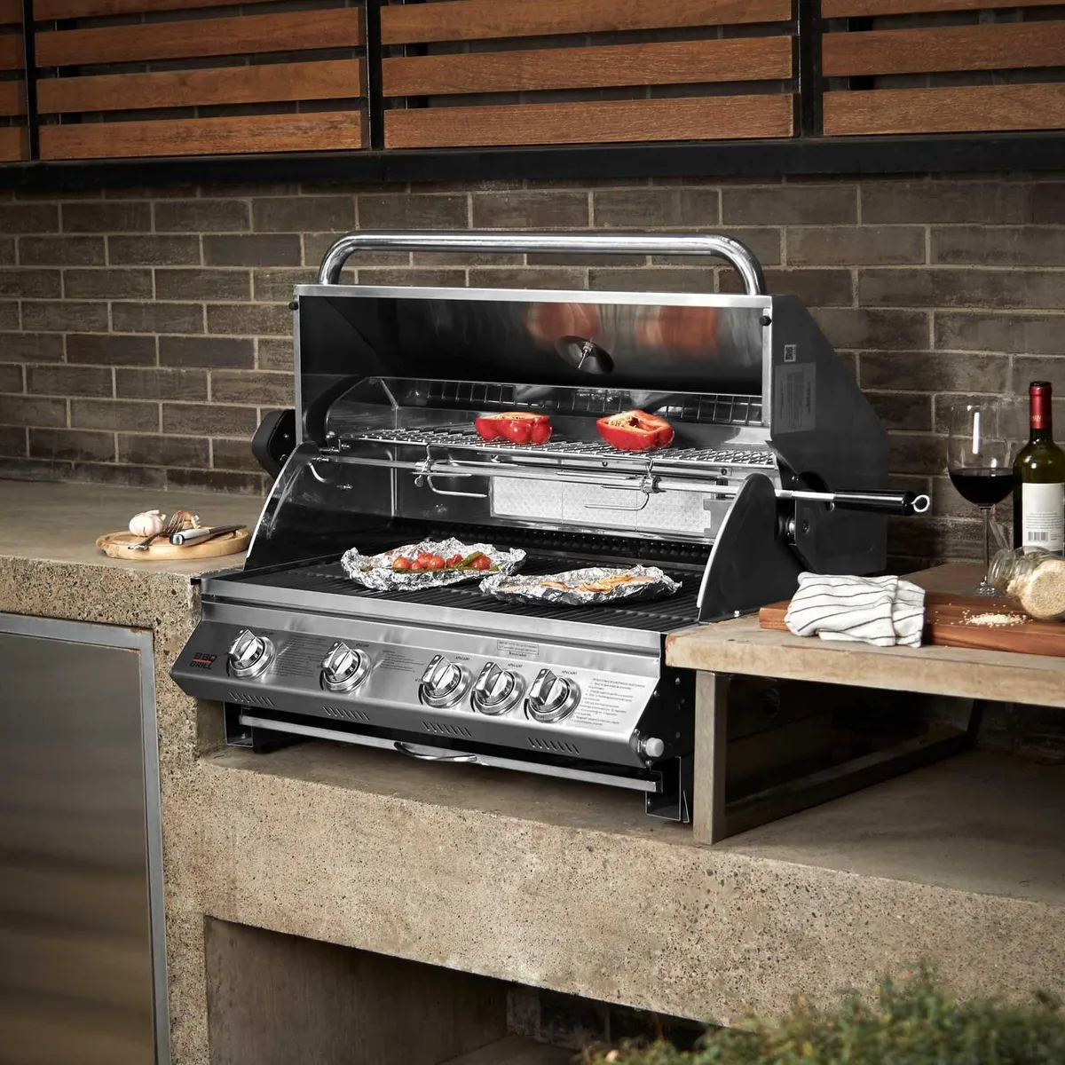 BBQ GRILL - Parrilla para Quincho Empotrable a Gas 401-E 4 Quemadores 