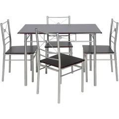 CASA BONITA - Juego de Comedor JX-18A210 WEG 4 Sillas Mesa Rectangular 70x76x110 cm Wengue