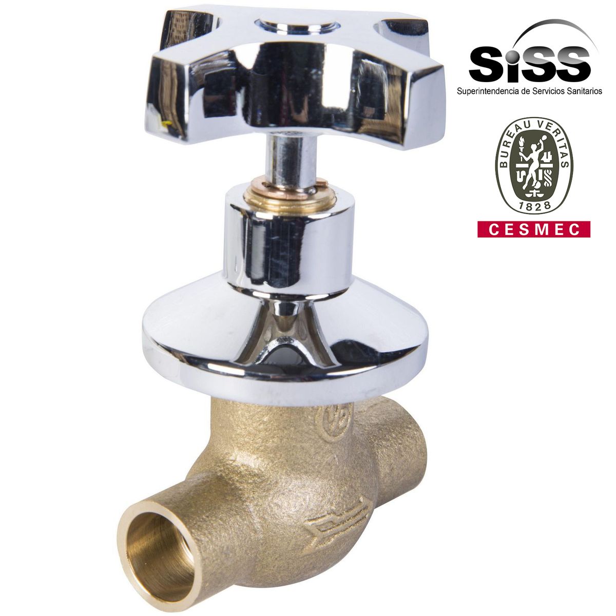 HUMBOLDT - Llave de paso campana 1/2" SO cromado