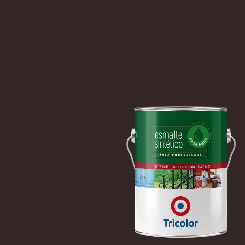TRICOLOR - Esmalte Sintético 1 galón(es) Brillante Café