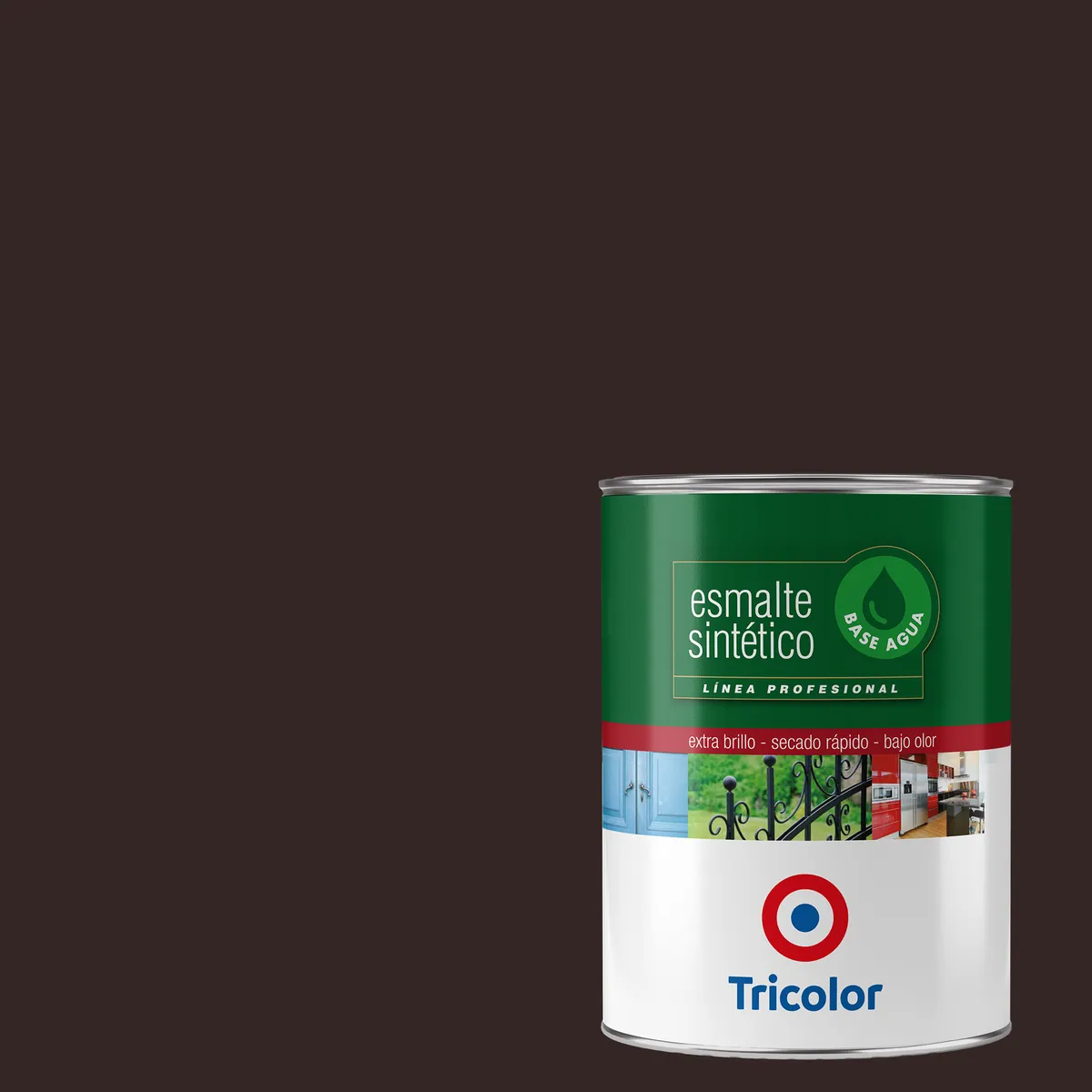 TRICOLOR - Esmalte Sintético 0.25 galón(es) Brillante Café