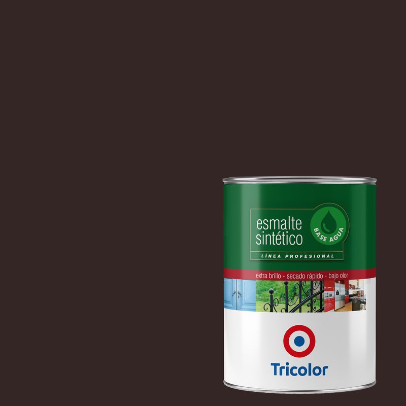 TRICOLOR - Esmalte Sintético 0.25 galón(es) Brillante Café