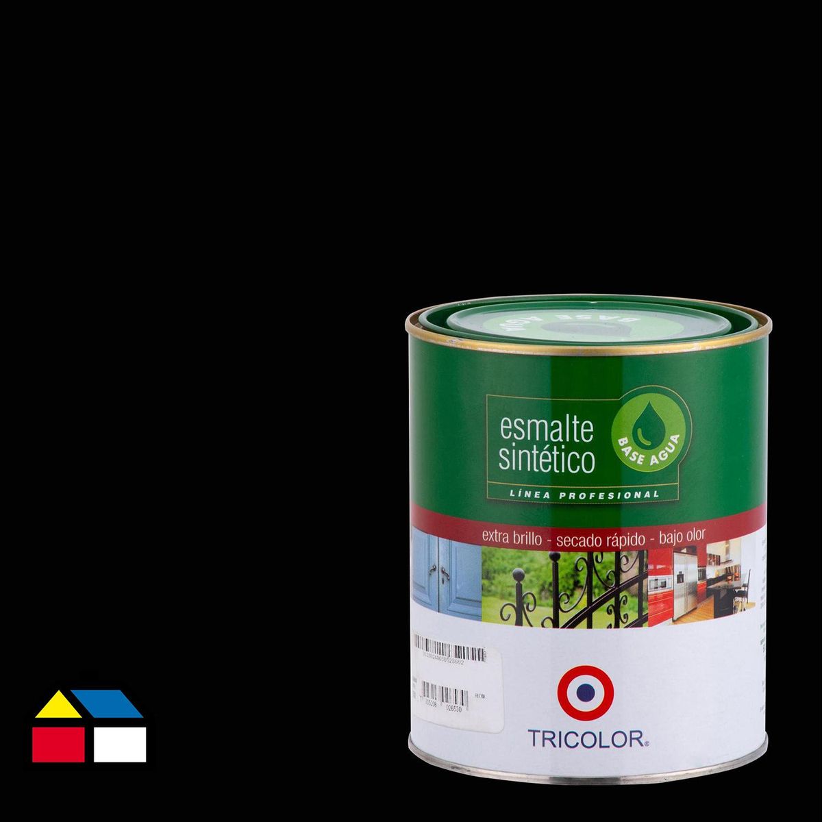 TRICOLOR - Esmalte Sintético Tarro 0.25 galón(es) Brillante Negro