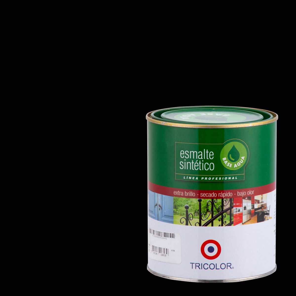 TRICOLOR - Esmalte Sintético Tarro 0.25 galón(es) Brillante Negro
