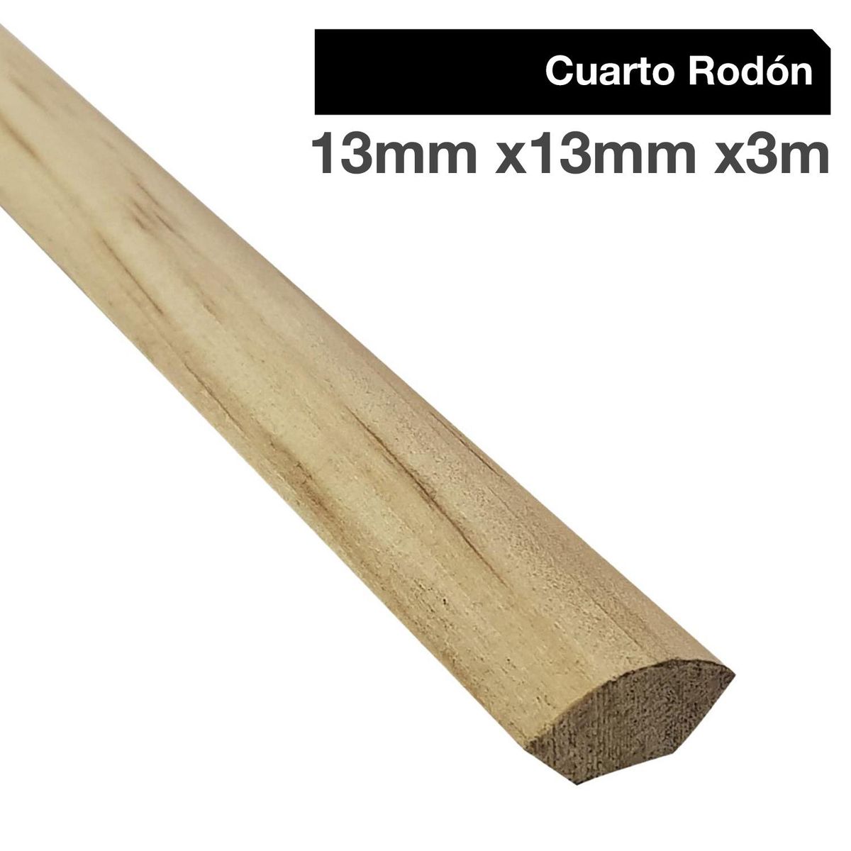 MULTIMARCA - Moldura 1/4 Rodón Pino Finger Natural 15 mm 1.5x300 cm