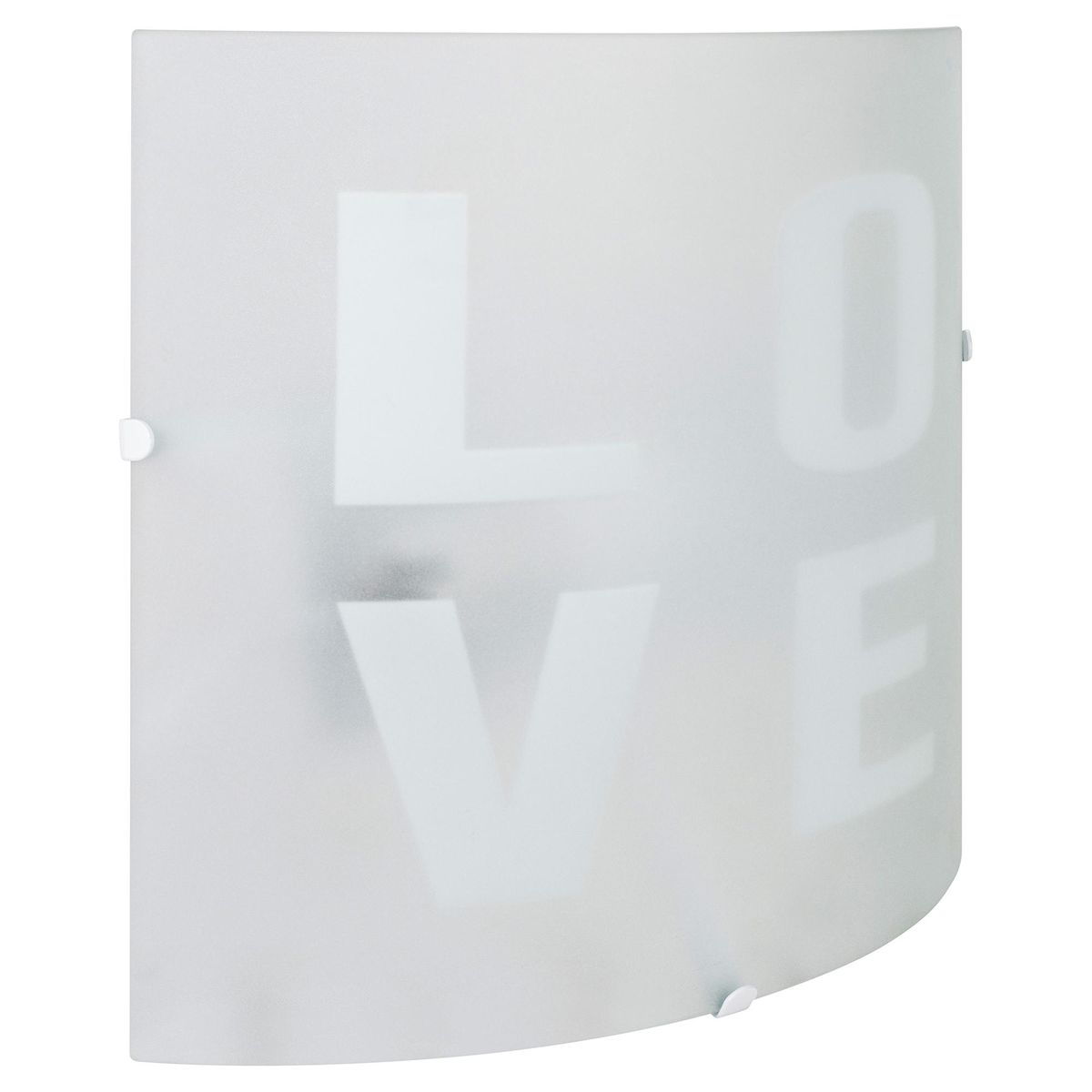 BP ILUMINACION - Apliqué Love metal y vidrio blanco y gris