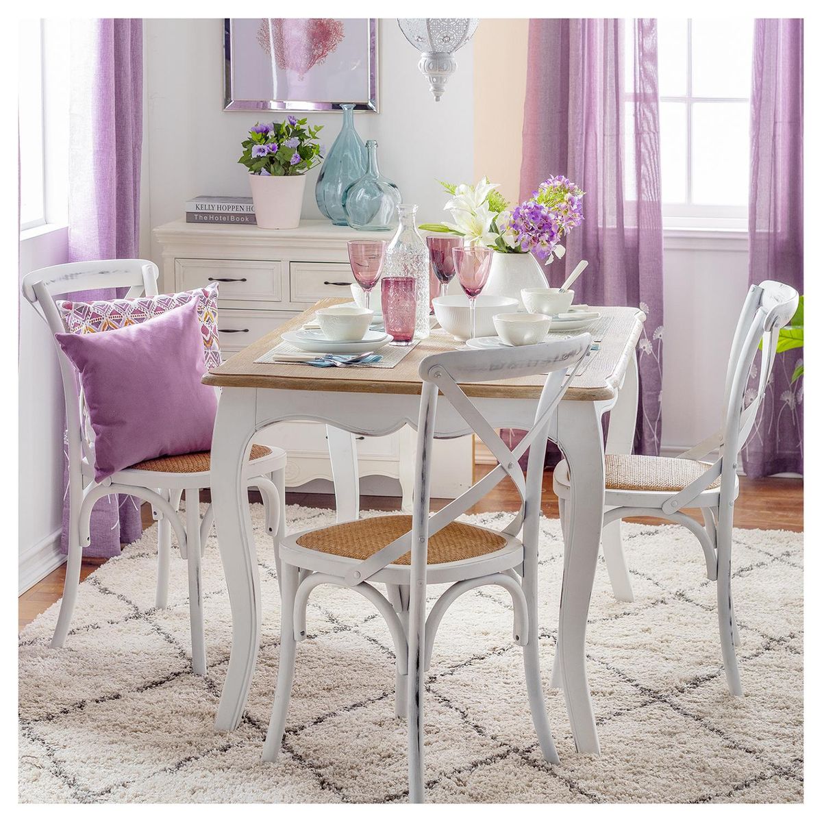 GRUPO LINK - Comedor Vittoria Gris albayal 85x75x135 cm