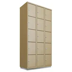 MALETEK - Locker Acero con Llave 15 Puerta(s) 45x193x93 cm Gris