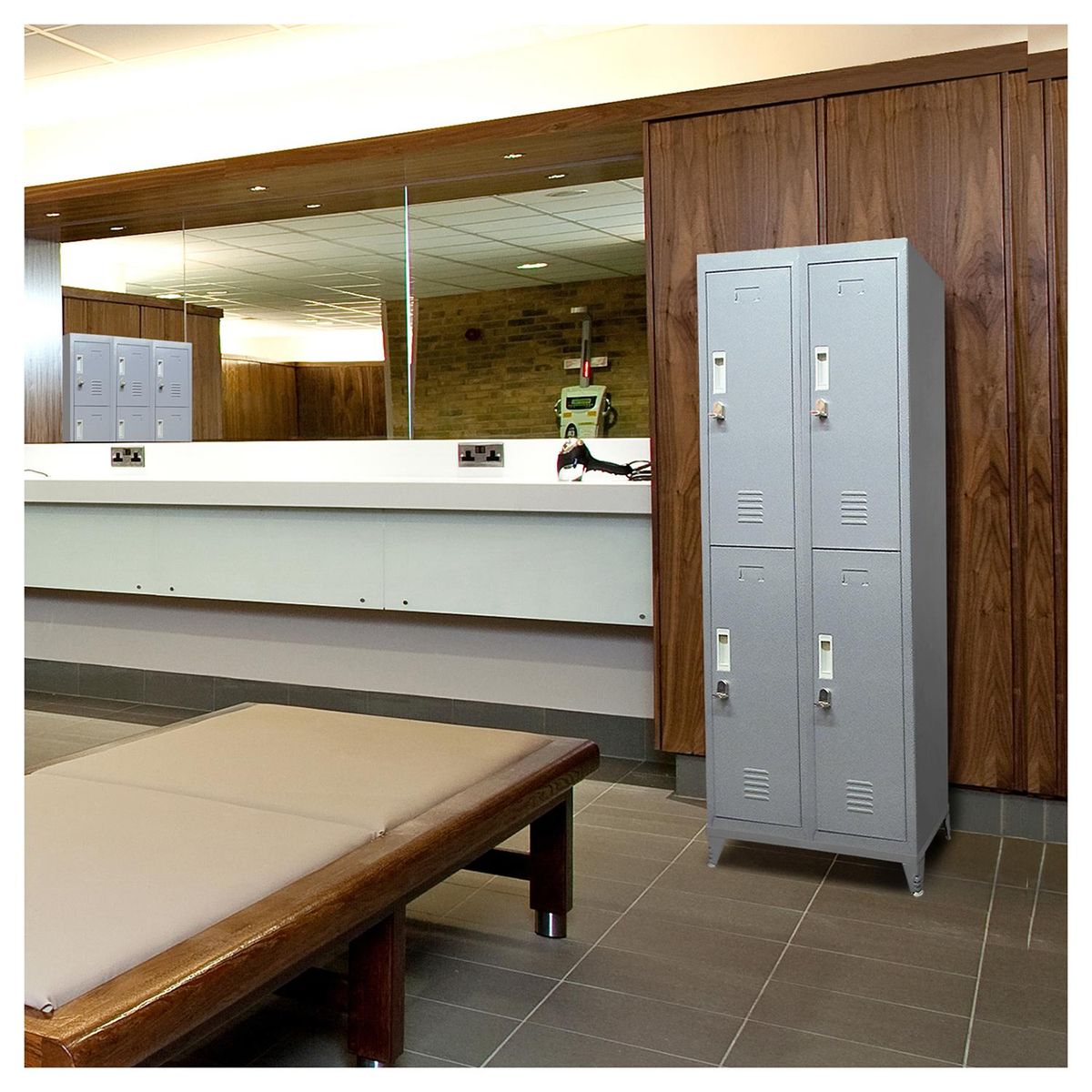 MALETEK - Locker con Portacandado 4 Puerta(s) 4 Repisa(s) 50xx56,5 cm Gris