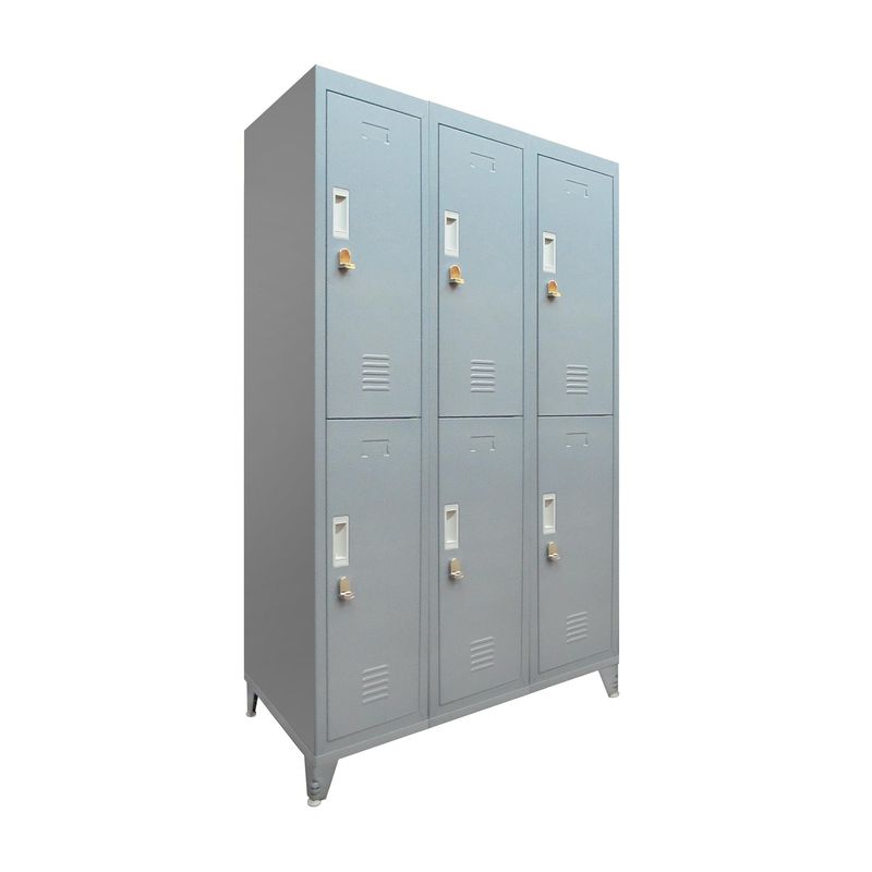 MALETEK - Locker con Portacandado 6 Puerta(s) 4 Repisa(s) 50xx83 cm Gris