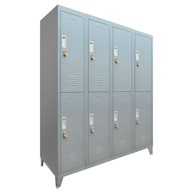 Locker con Portacandado 8 Puerta(s) 8 Repisa(s) 50x166x111 cm Gris
