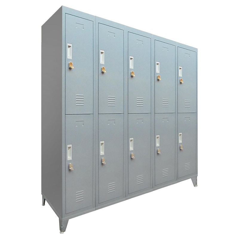 MALETEK - Locker con Portacandado 10 Puerta(s) 10 Repisa(s) 50xx137 cm Gris