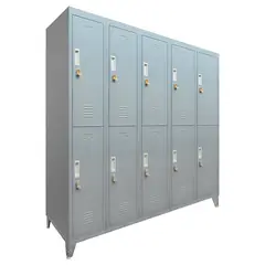 MALETEK - Locker con Portacandado 10 Puerta(s) 10 Repisa(s) 50xx137 cm Gris