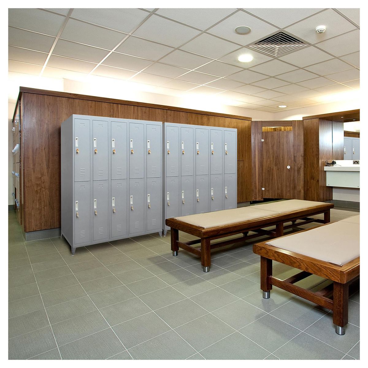 MALETEK - Locker con Portacandado 10 Puerta(s) 10 Repisa(s) 50xx137 cm Gris