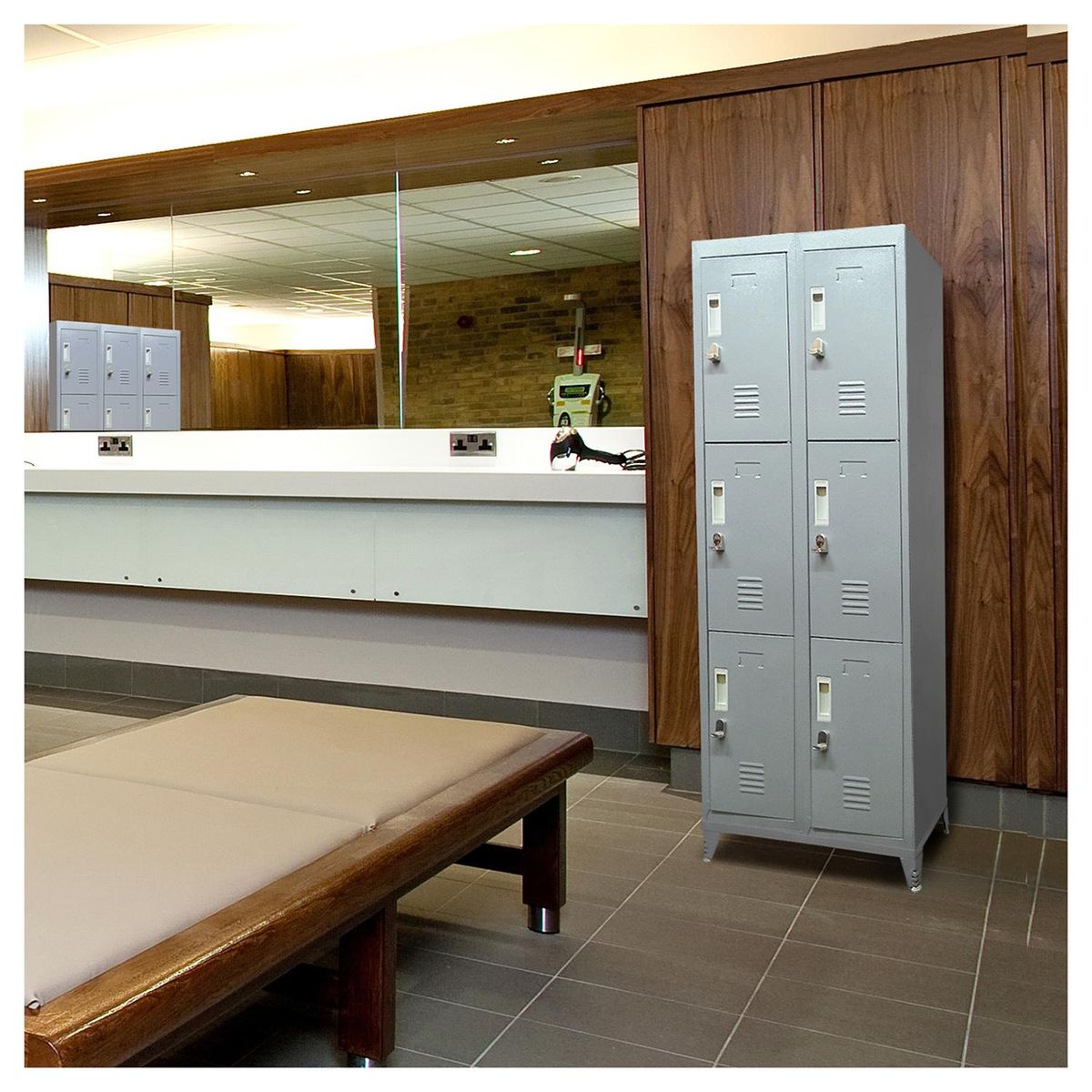 MALETEK - Locker con Portacandado 6 Puerta(s) 50x166x56,5 cm Gris