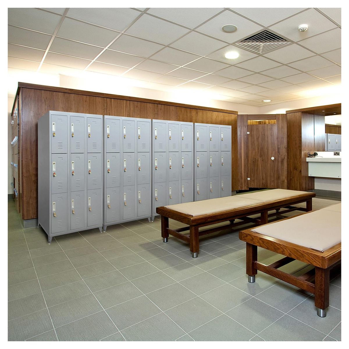 MALETEK - Locker con Portacandado 9 Puerta(s) 50x166x83 cm Gris