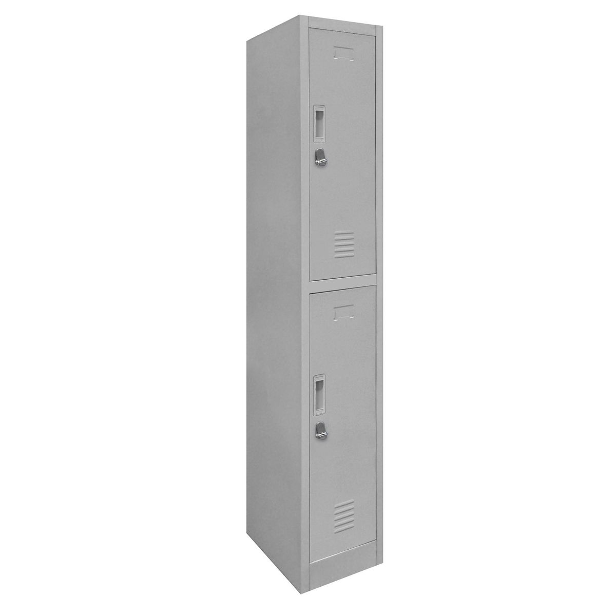 MALETEK - Locker de Oficina con Portacandado 2 Puerta(s) 2 Repisa(s) 50xx29 cm Gris