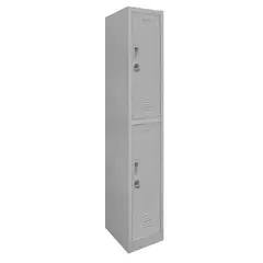 MALETEK - Locker de Oficina con Portacandado 2 Puerta(s) 2 Repisa(s) 50x166x29 cm Gris