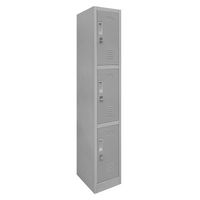 Locker de Oficina con Portacandado 3 Puerta(s) 2 Repisa(s) 50xx29 cm Gris