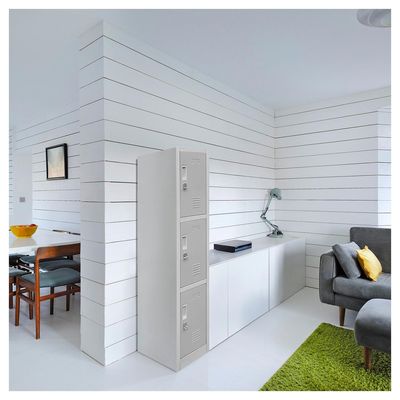 Imagen 2 del producto Locker de Oficina con Portacandado 3 Puerta(s) 2 Repisa(s) 50xx29 cm Gris
