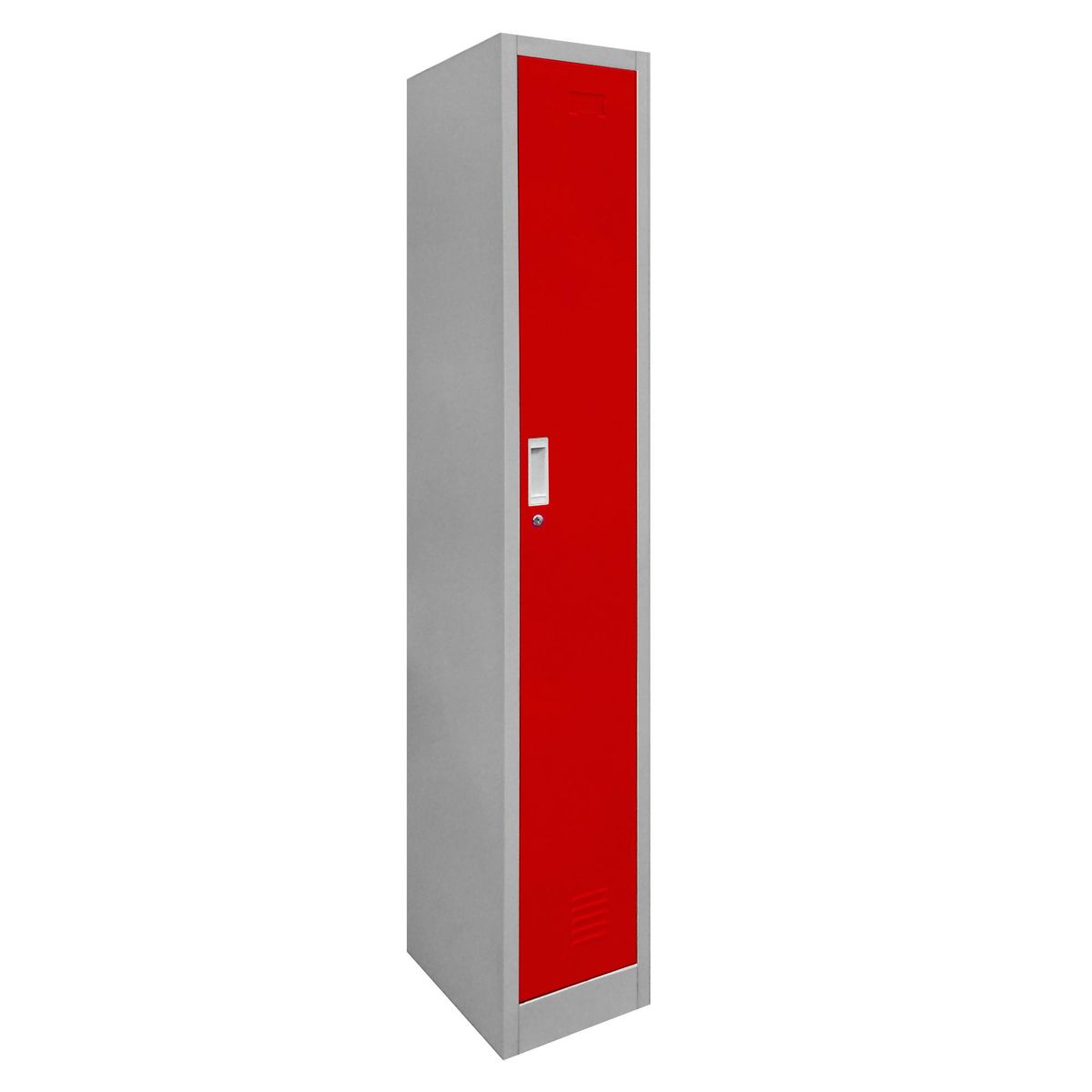 MALETEK - Locker de Oficina con Llave 1 Puerta(s) 50x166x29 cm Gris/Rojo