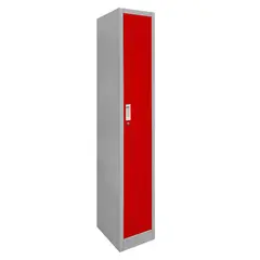 MALETEK - Locker de Oficina con Llave 1 Puerta(s) 50x166x29 cm Gris/Rojo