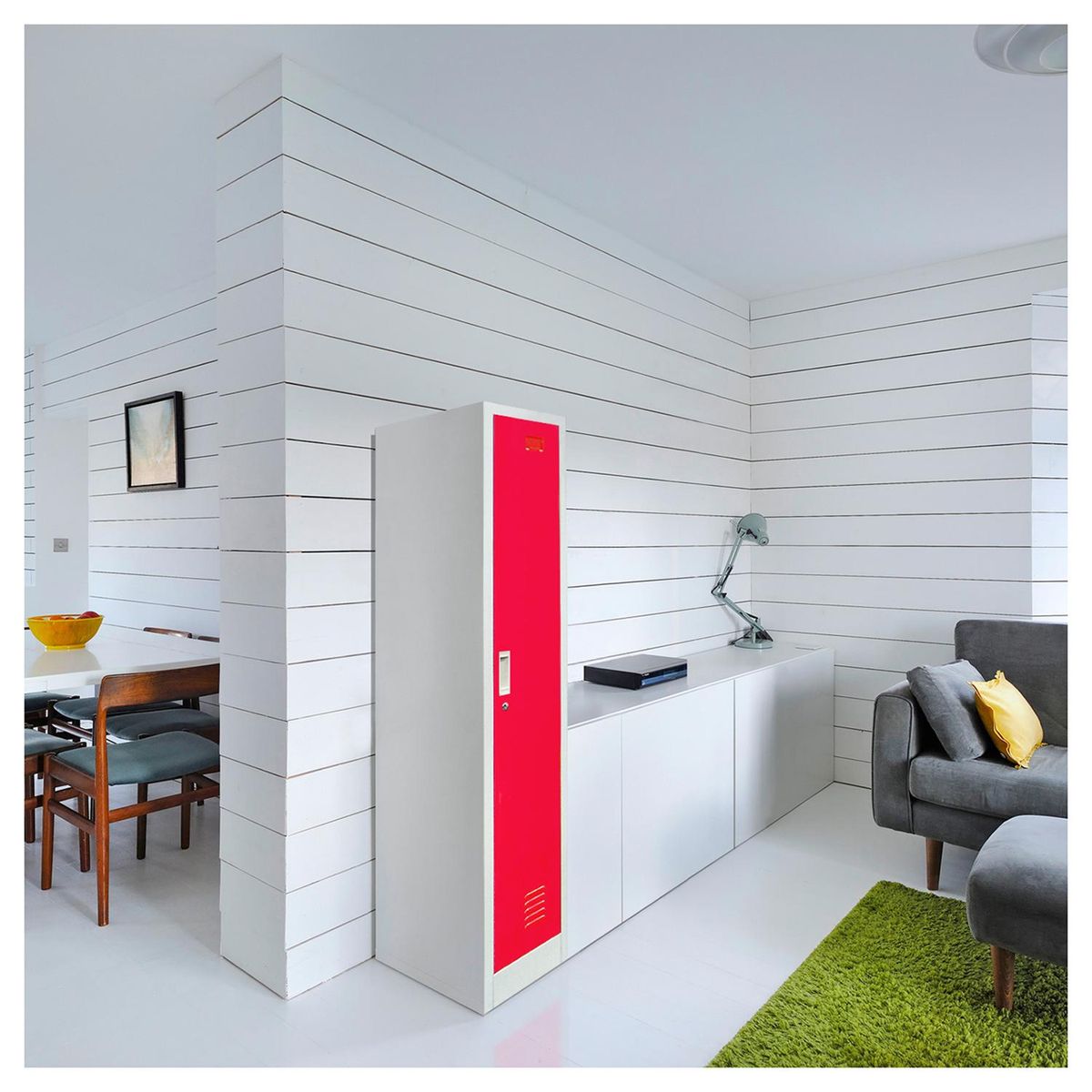 MALETEK - Locker de Oficina con Llave 1 Puerta(s) 50x166x29 cm Gris/Rojo