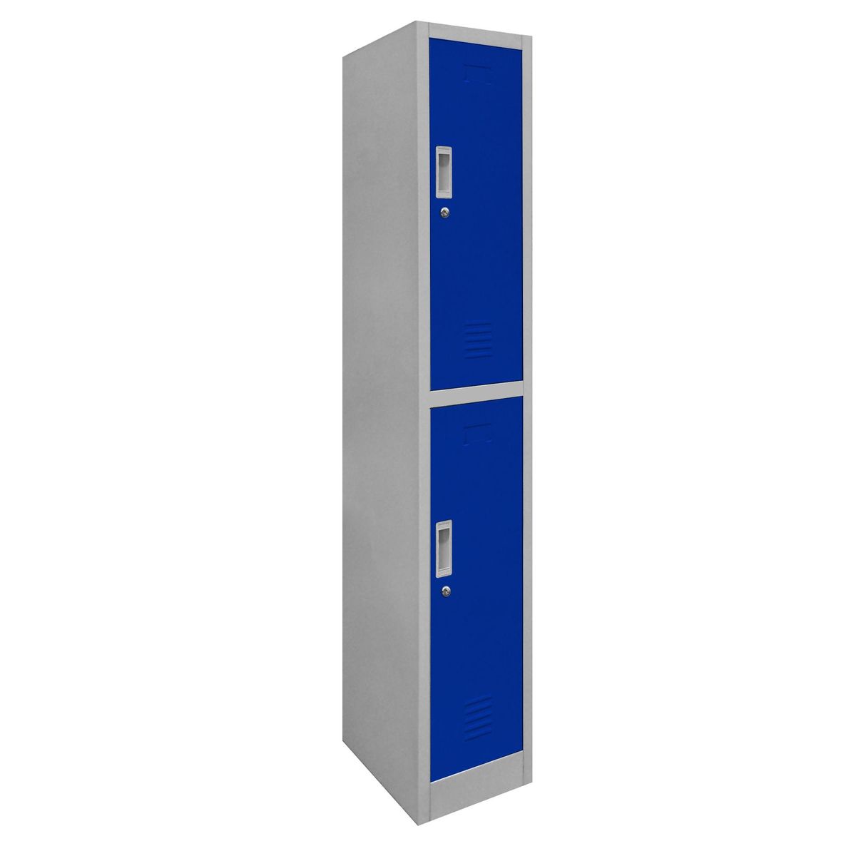 MALETEK - Locker de Oficina con Llave 2 Puerta(s) 1 Repisa(s) 50xx29 cm Gris/Azul
