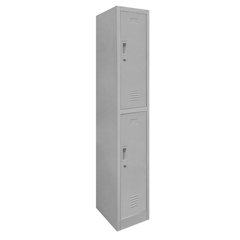 MALETEK - Locker de Oficina con Llave 2 Puerta(s) 1 Repisa(s) 50xx29 cm Gris