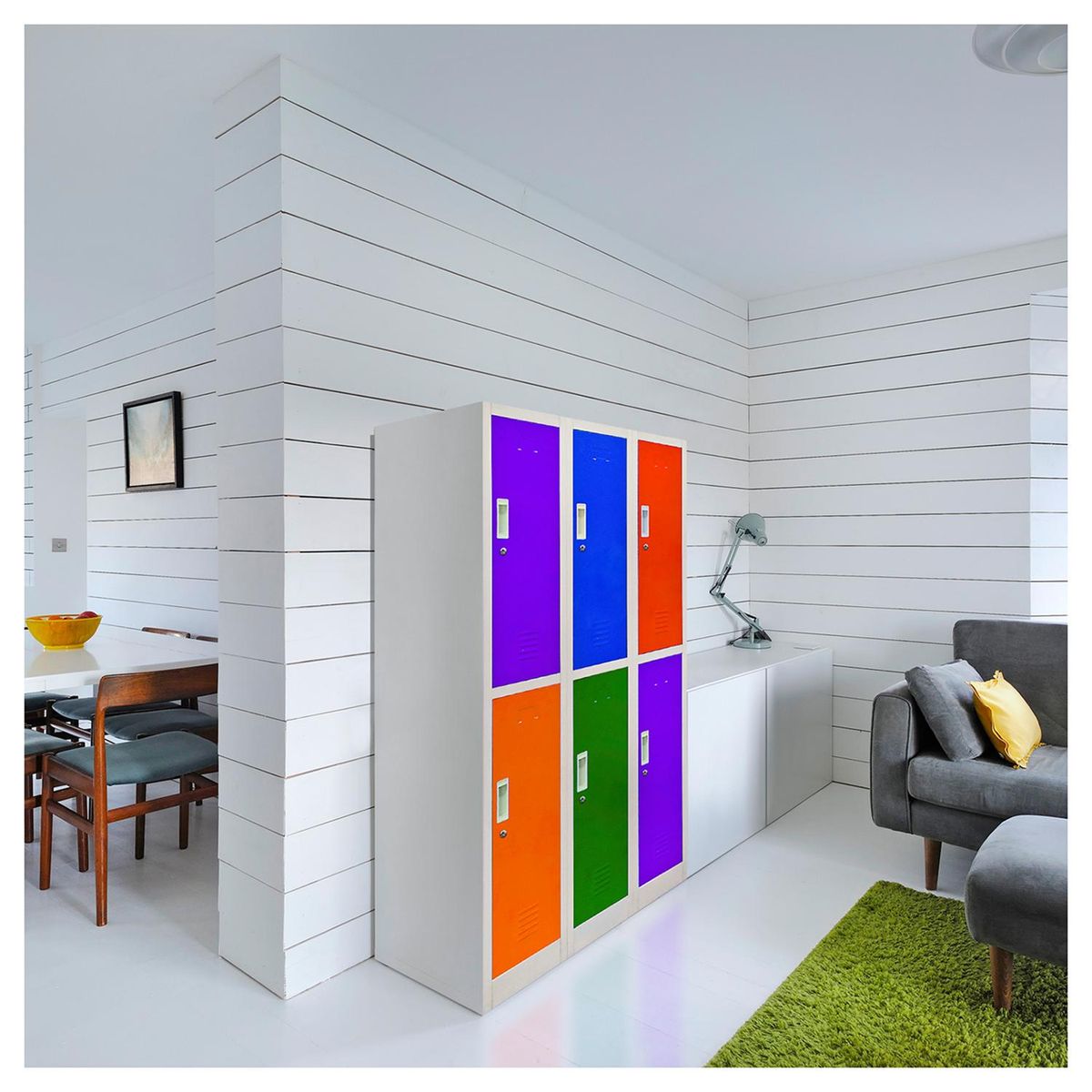 MALETEK - Locker de Oficina con Llave 6 Puerta(s) 6 Repisa(s) 50xx83 cm Gris/Colores