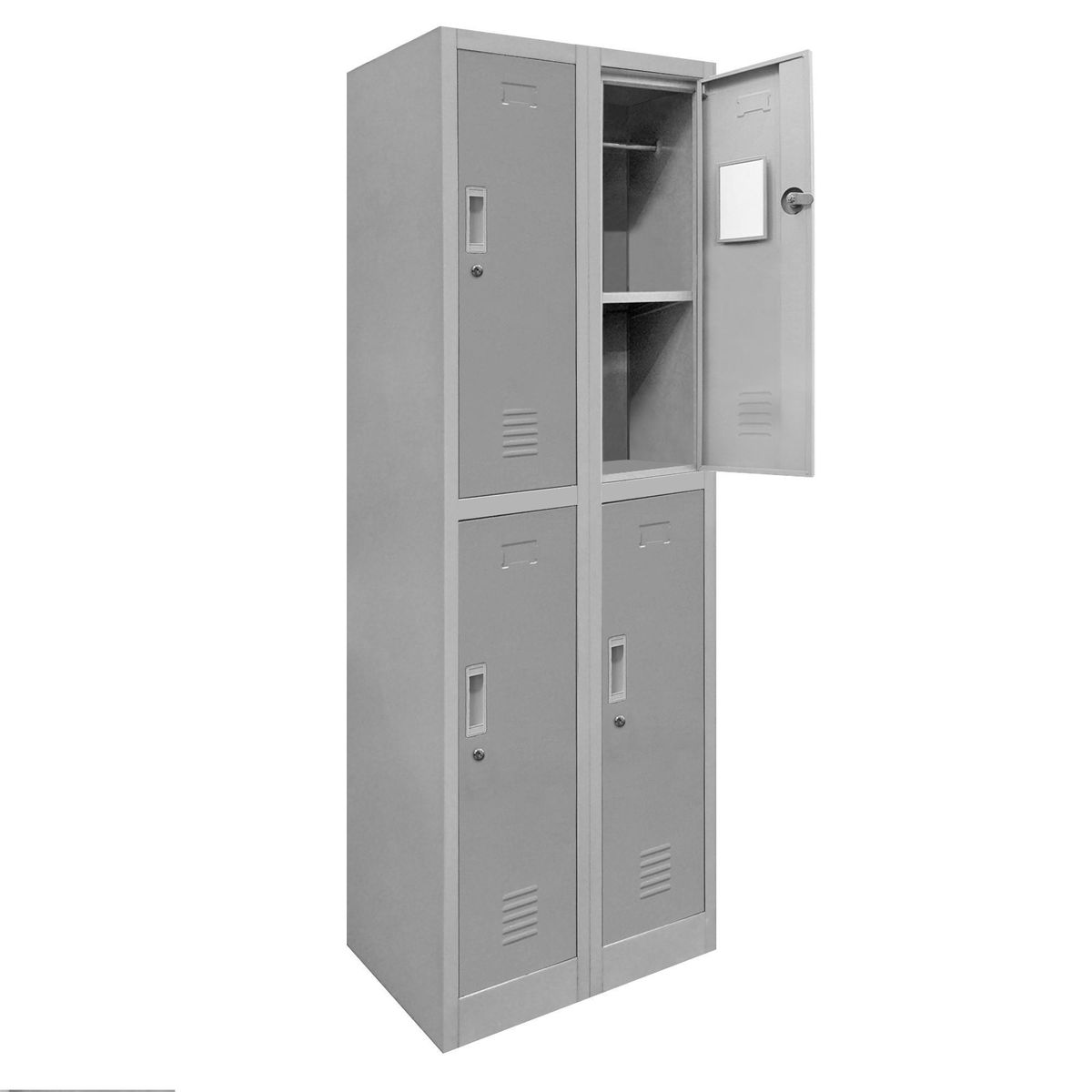 MALETEK - Locker de Oficina con Llave 4 Puerta(s) 4 Repisa(s) 50xx57 cm Gris