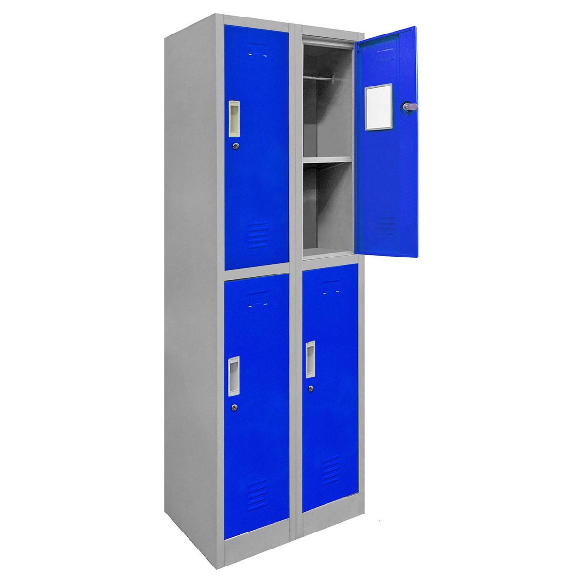 MALETEK - Locker de Oficina con Llave 2 Puerta(s) 4 Repisa(s) 50xx57 cm Gris/Azul