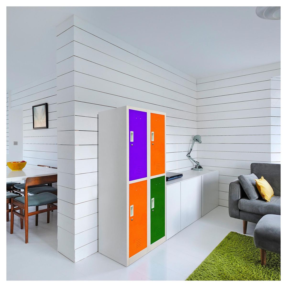 MALETEK - Locker de Oficina con Llave 2 Puerta(s) 4 Repisa(s) 50xx57 cm Gris/Colores