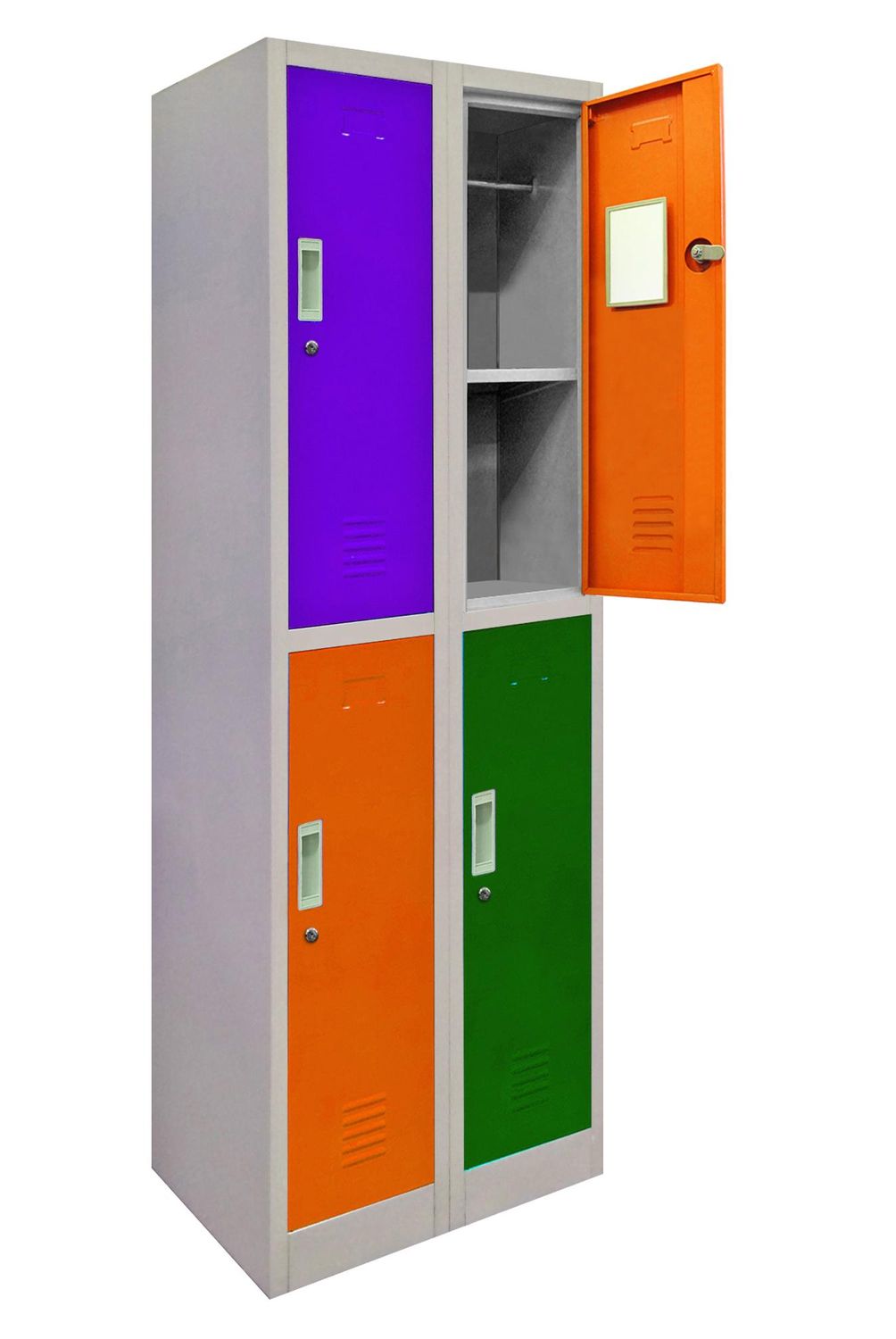 MALETEK - Locker de Oficina con Llave 2 Puerta(s) 4 Repisa(s) 50xx57 cm Gris/Colores