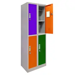 MALETEK - Locker de Oficina con Portacandado 4 Puerta(s) 4 Repisa(s) 50xx57 cm Gris/Colores