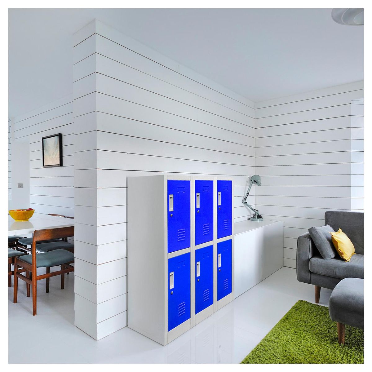 MALETEK - Locker de Oficina con Llave 6 Puerta(s) 3 Repisa(s) 50xx83 cm Gris