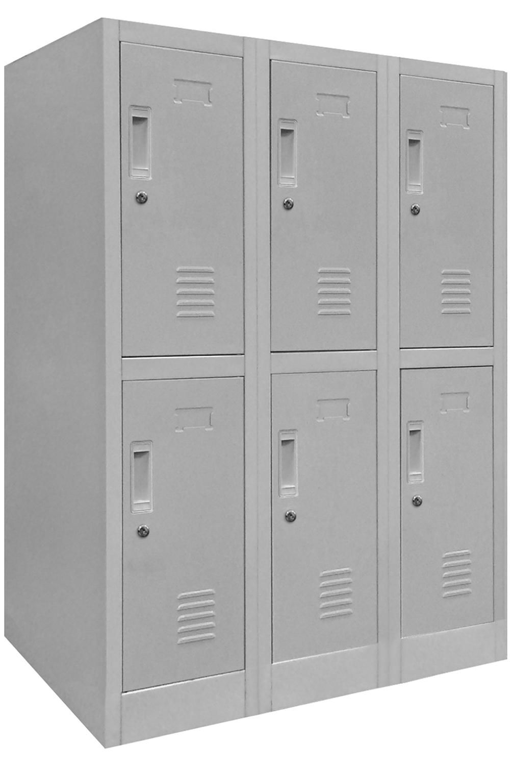 MALETEK - Locker de Oficina con Llave 6 Puerta(s) 3 Repisa(s) 50xx83 cm Gris