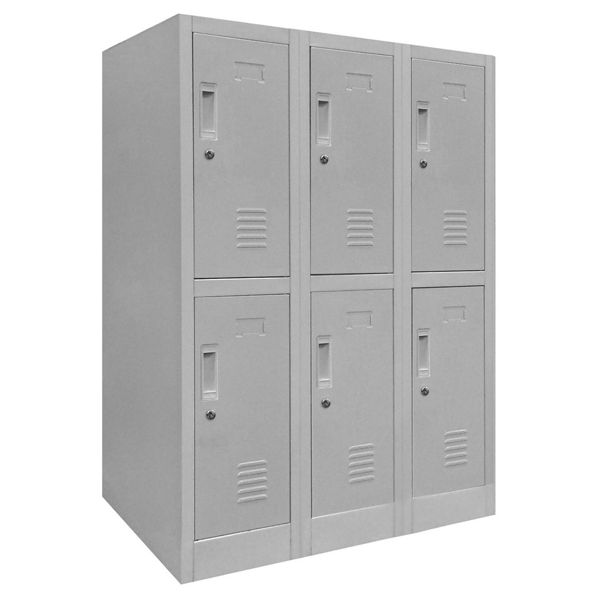 MALETEK - Locker de Oficina con Llave 6 Puerta(s) 3 Repisa(s) 50xx83 cm Gris