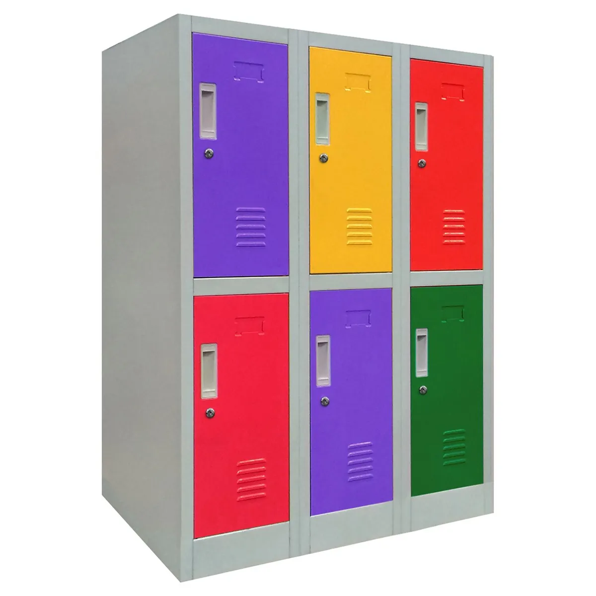 MALETEK - Locker de Oficina con Llave 6 Puerta(s) 3 Repisa(s) 50xx83 cm Gris