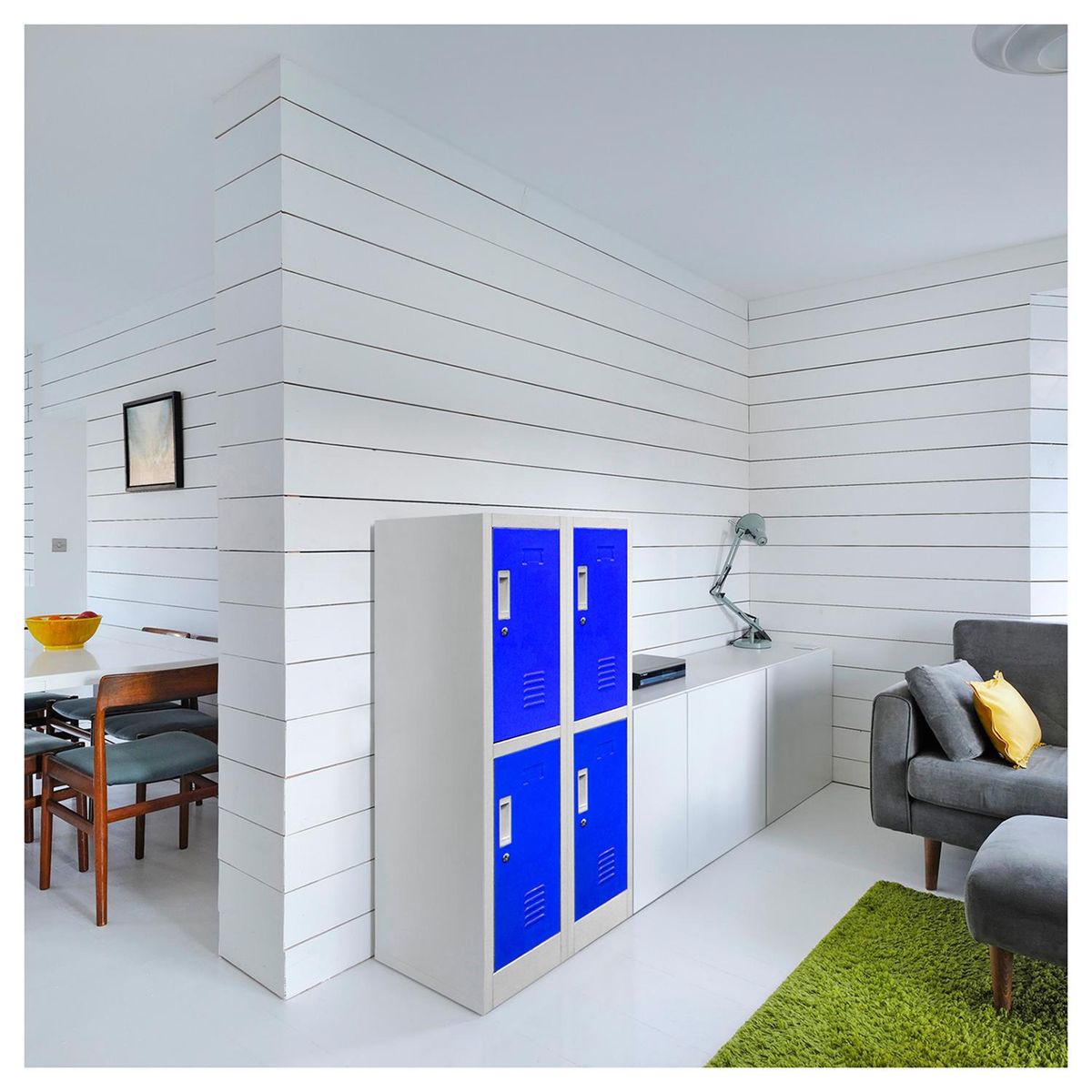 MALETEK - Locker de Oficina con Llave 4 Puerta(s) 2 Repisa(s) 50xx55 cm Gris