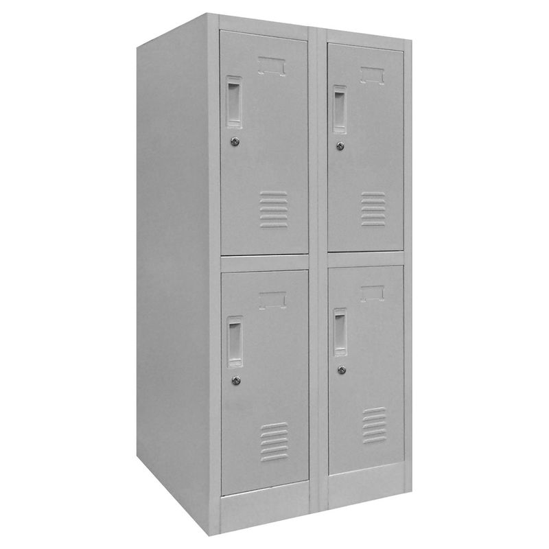 MALETEK - Locker de Oficina con Llave 4 Puerta(s) 2 Repisa(s) 50xx55 cm Gris