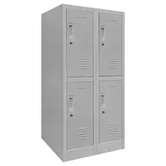 MALETEK - Locker de Oficina con Llave 4 Puerta(s) 2 Repisa(s) 50xx55 cm Gris