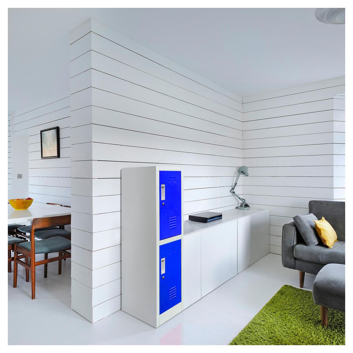 MALETEK - Locker de Oficina con Llave 2 Puerta(s) 1 Repisa(s) 50xx28 cm Gris