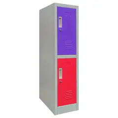 MALETEK - Locker de Oficina 2 Puerta(s) 2 Repisa(s) 50xx28 cm Gris