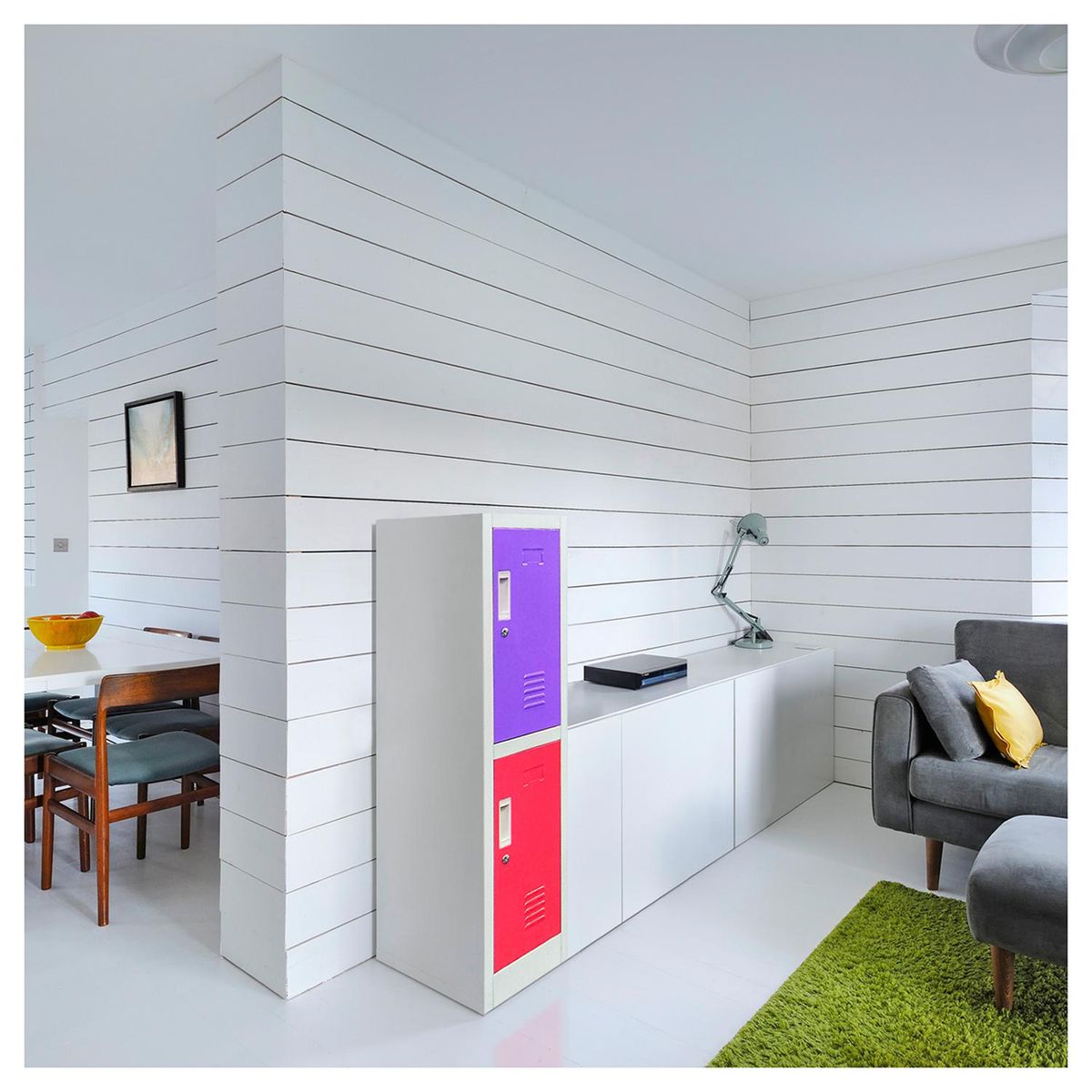 MALETEK - Locker de Oficina 2 Puerta(s) 2 Repisa(s) 50xx28 cm Gris