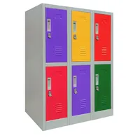 Locker de Oficina con Portacandado 6 Puerta(s) 6 Repisa(s) 50xx83 cm Gris