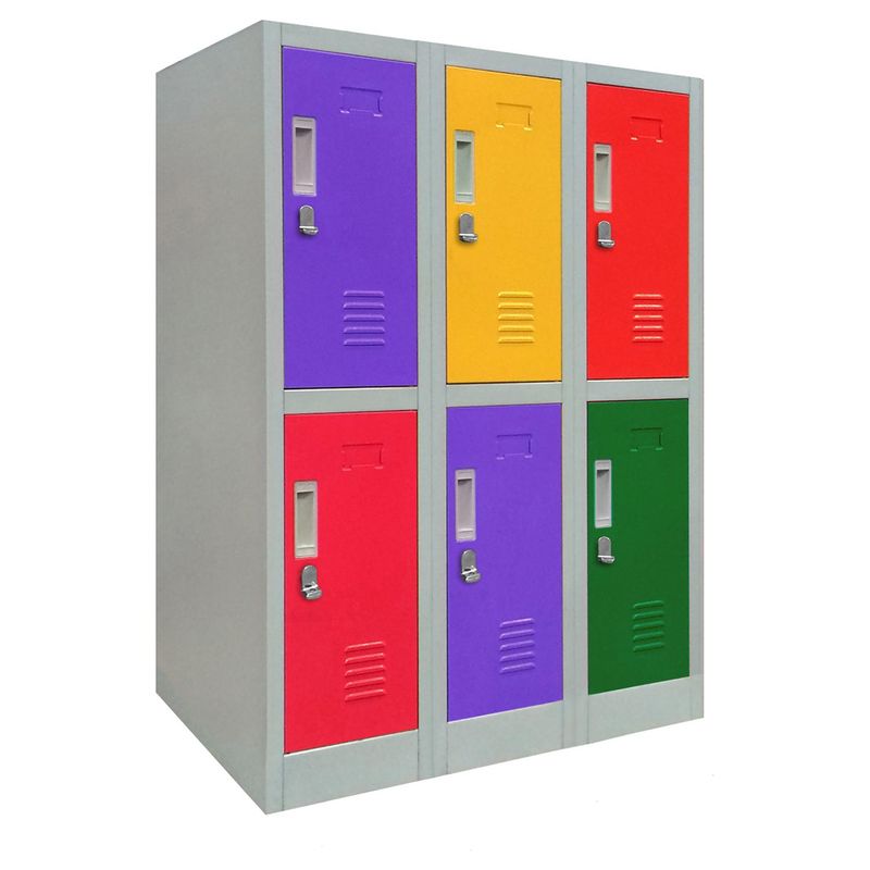 MALETEK - Locker de Oficina con Portacandado 6 Puerta(s) 6 Repisa(s) 50xx83 cm Gris