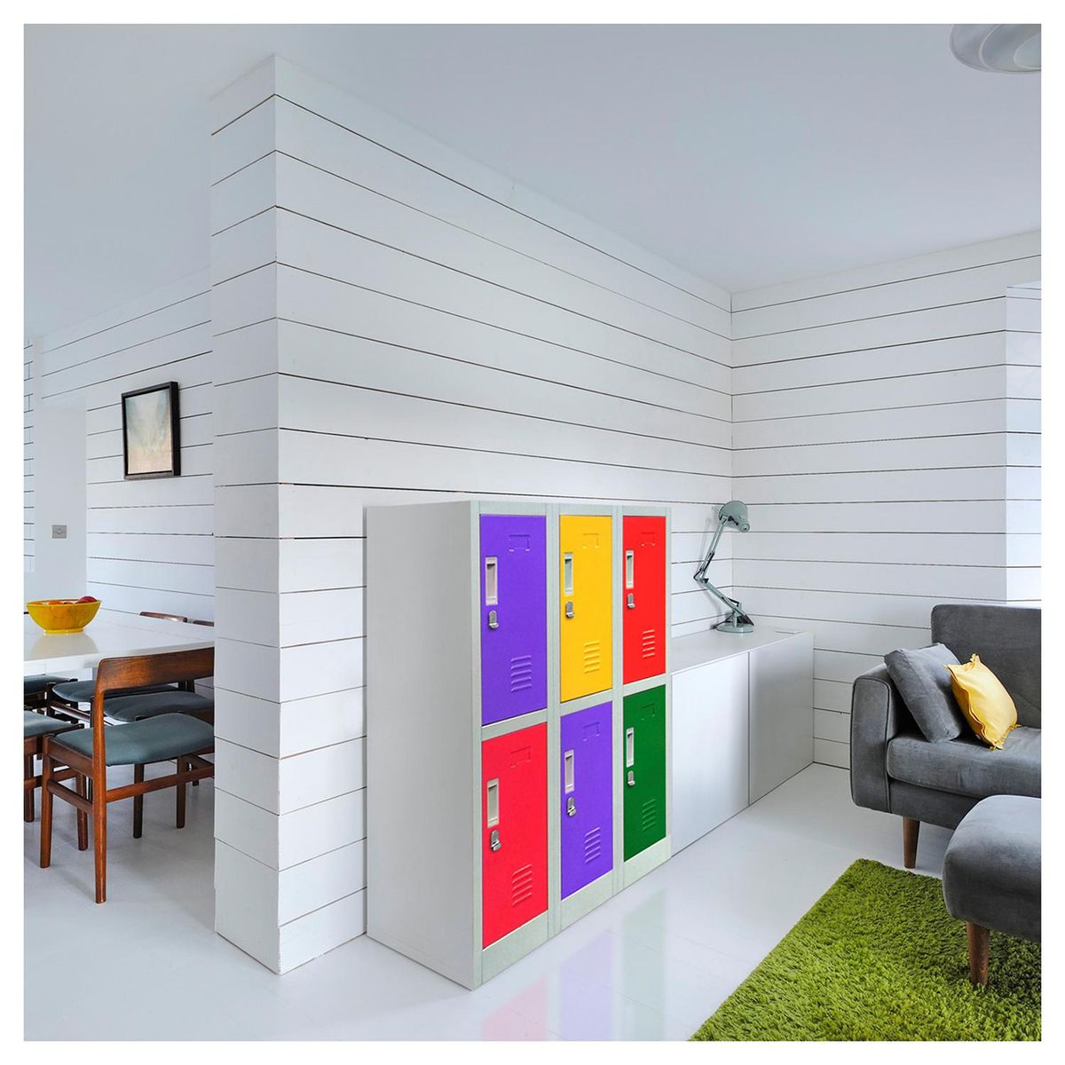 MALETEK - Locker de Oficina con Portacandado 6 Puerta(s) 6 Repisa(s) 50xx83 cm Gris